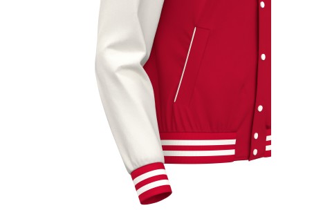 FCT - FIDDLE VARSITY COLLEGE JACKET RED/OFFWHT