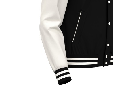 FCT - FIDDLE VARSITY COLLEGE JACKET BLK/OFFWHT